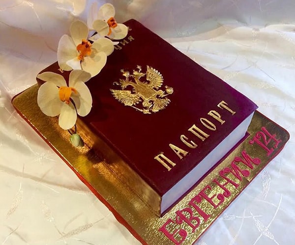 Торт паспорт (14 лет) - a429