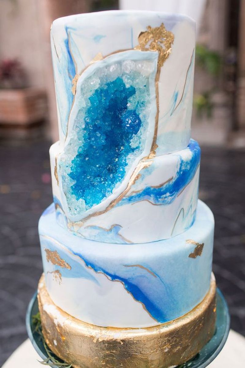 Синие свадебные торты - a1190