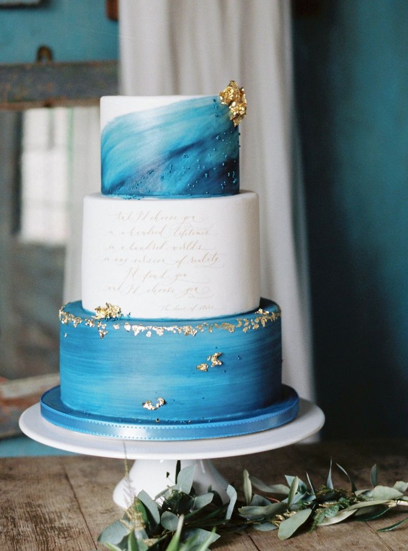 Синие свадебные торты - a1192