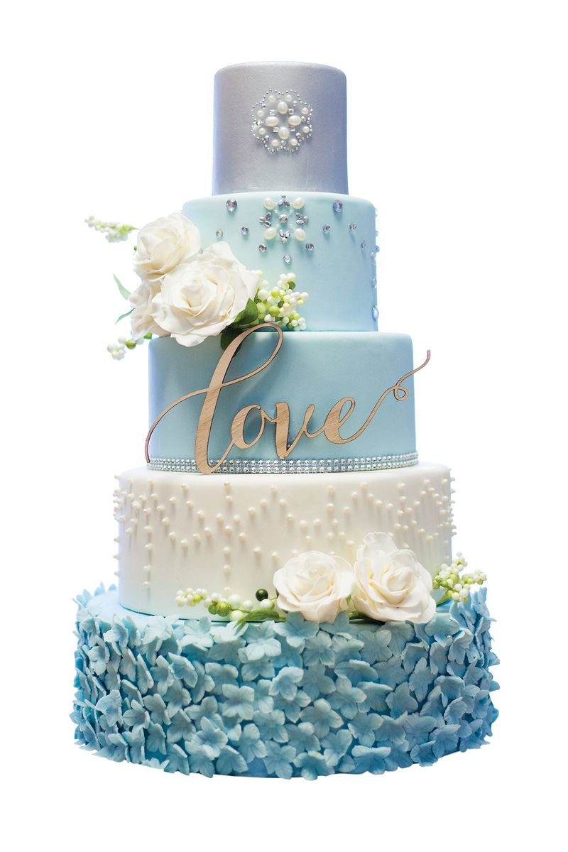 Синие свадебные торты - a1195