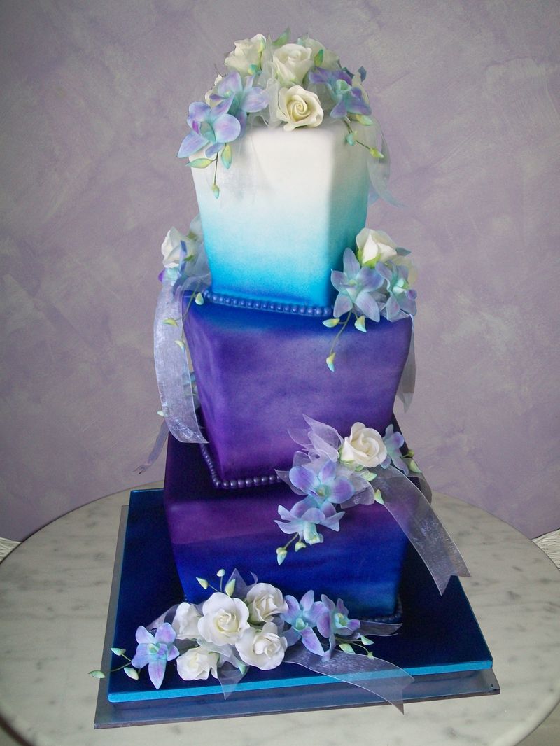 Синие свадебные торты - a1196