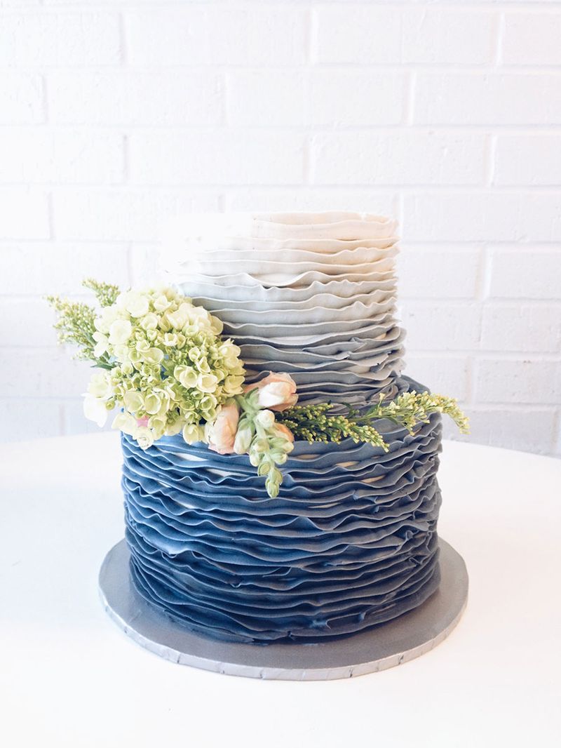 Синие свадебные торты - a1197