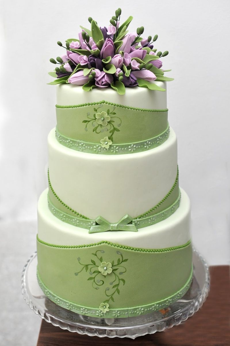 Зеленые свадебные торты - a1116