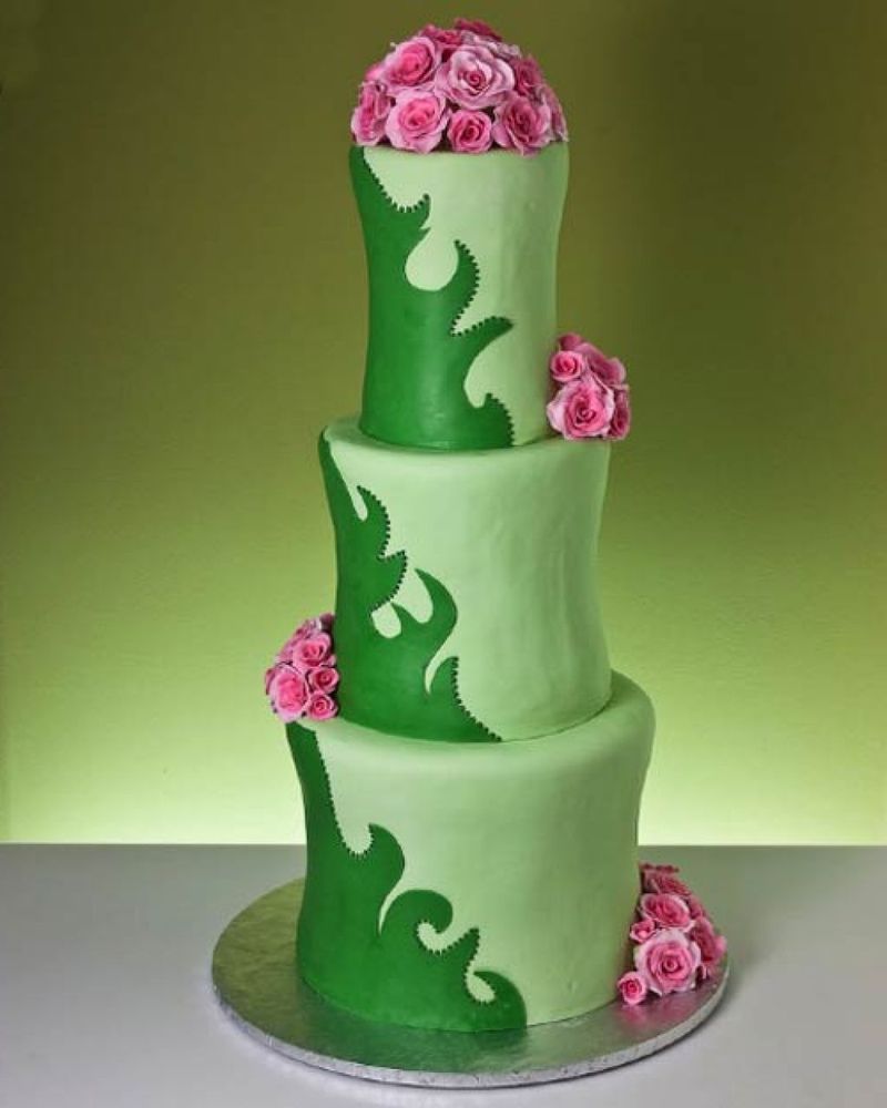Зеленые свадебные торты - a1117