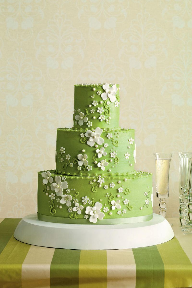 Зеленые свадебные торты - a1121