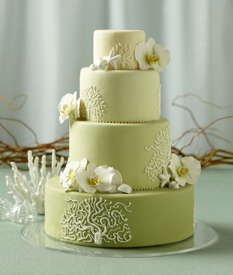 Свадебные торты в зеленом цвете купить под заказ, кондитерский дом -  CakesClub