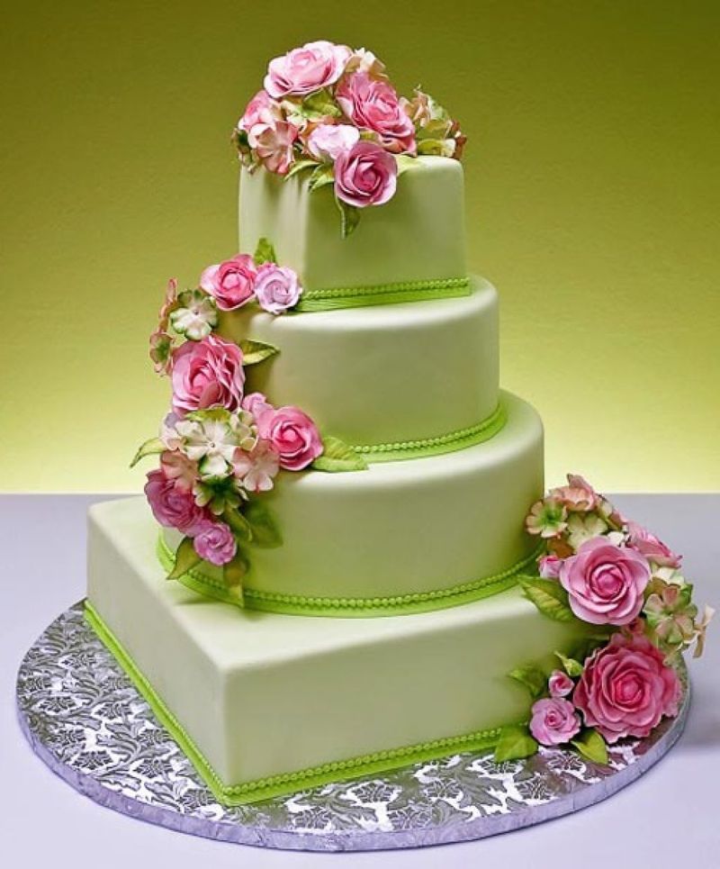 Зеленые свадебные торты - a1126
