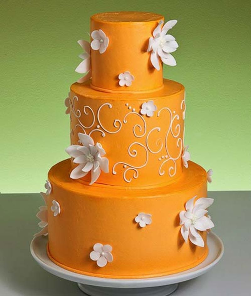 Оранжевые свадебные торты - a1156