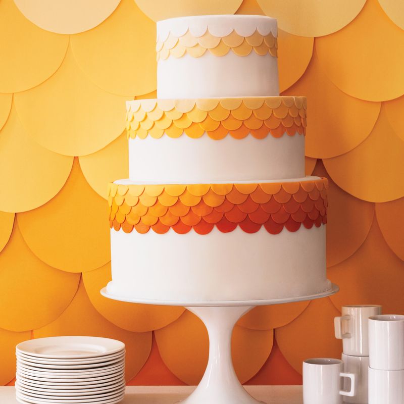 Оранжевые свадебные торты - a1157