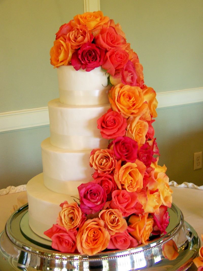 Оранжевые свадебные торты - a1158