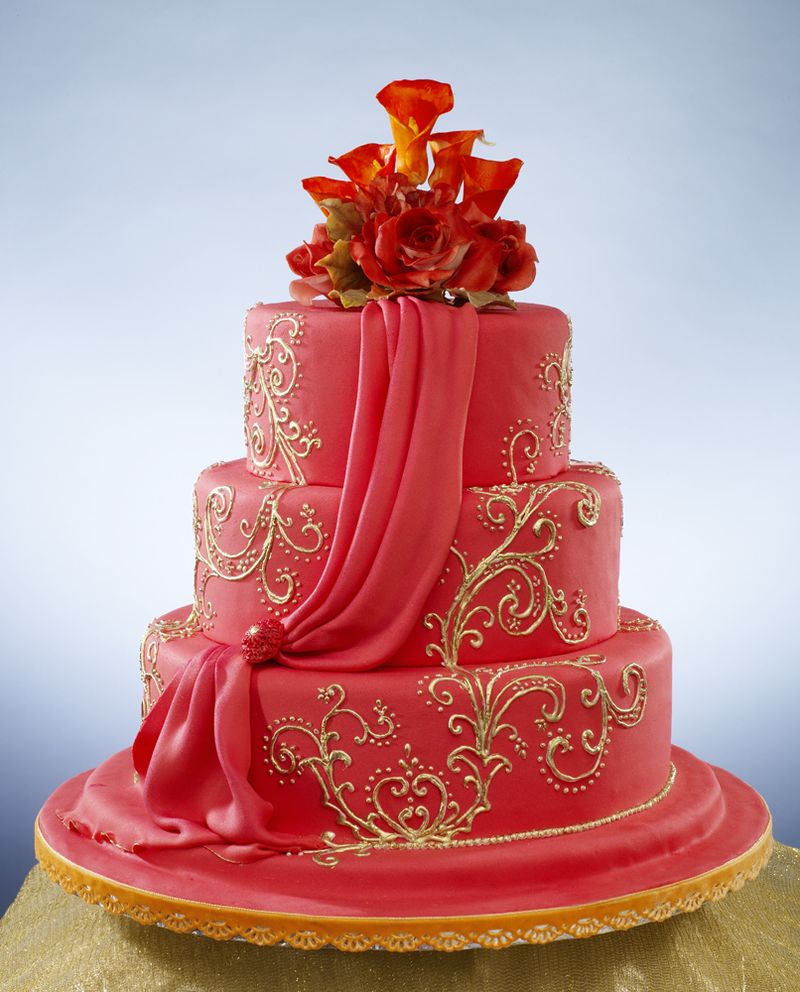 Красные свадебные торты - a1127