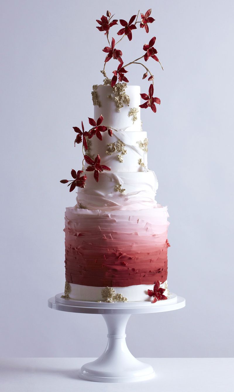 Красные свадебные торты - a1128