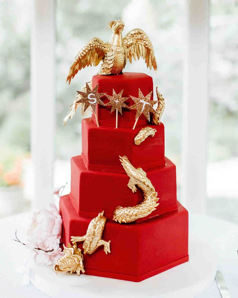 Красные свадебные торты - a1129