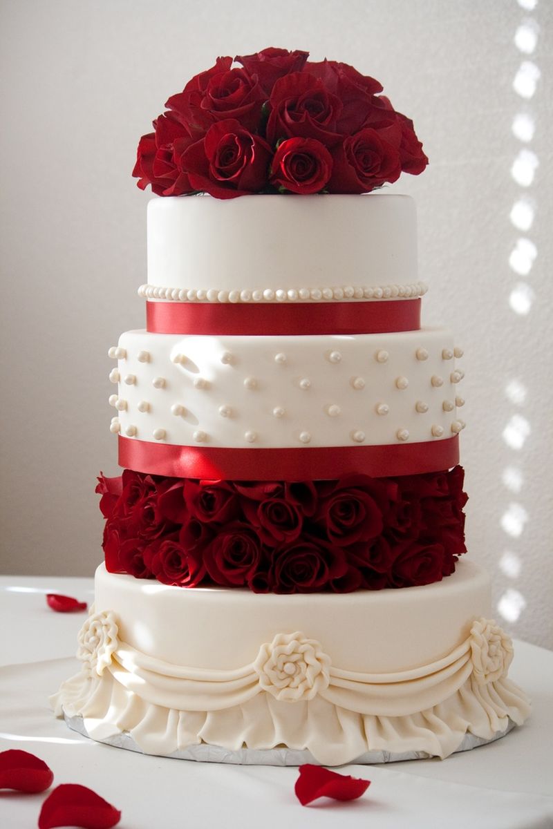 Красные свадебные торты - a1134