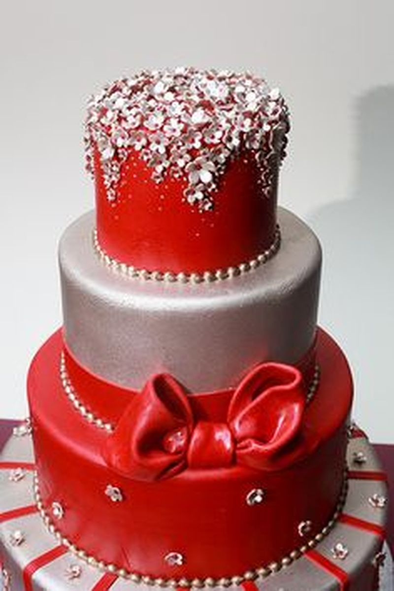 Красные свадебные торты - a1135