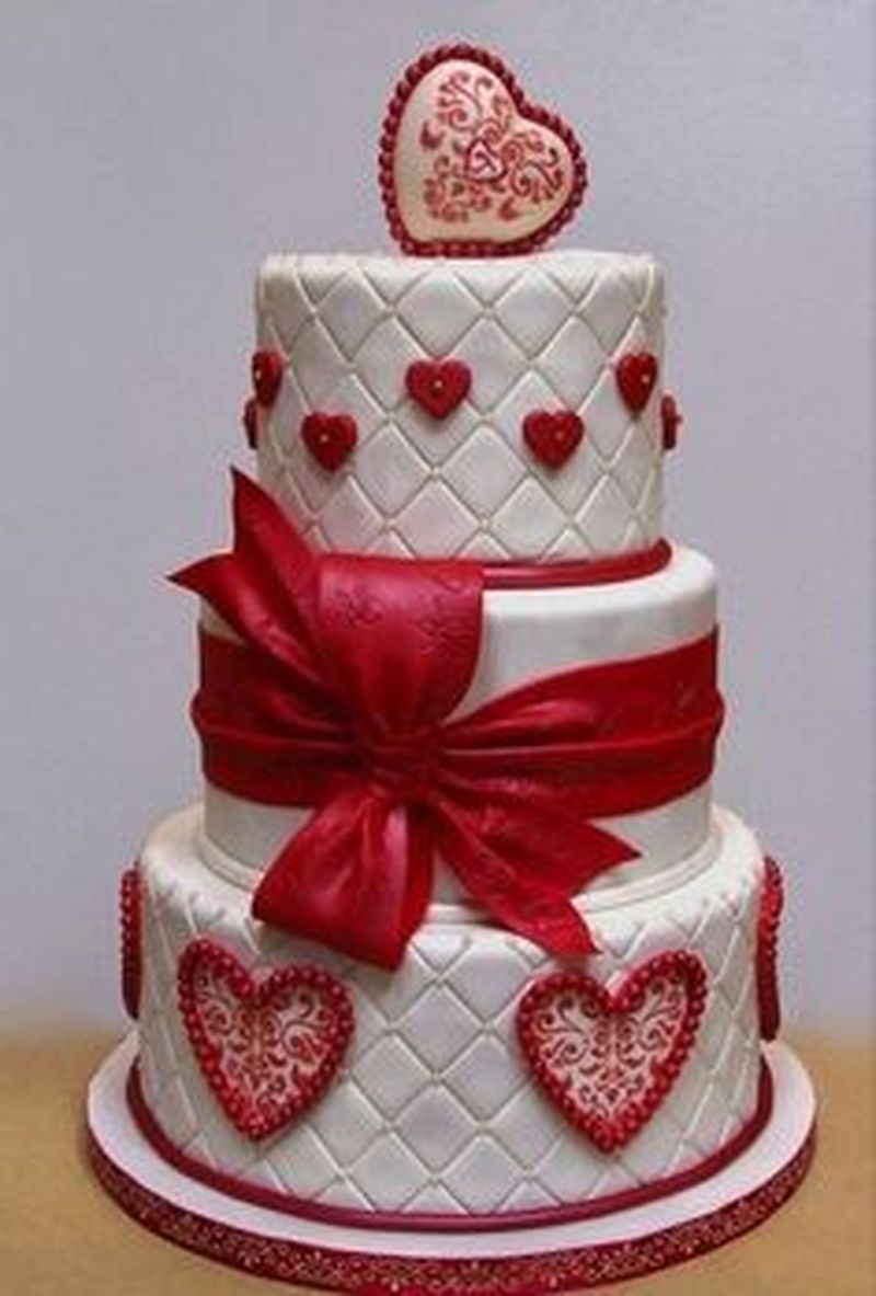 Красные свадебные торты - a1136
