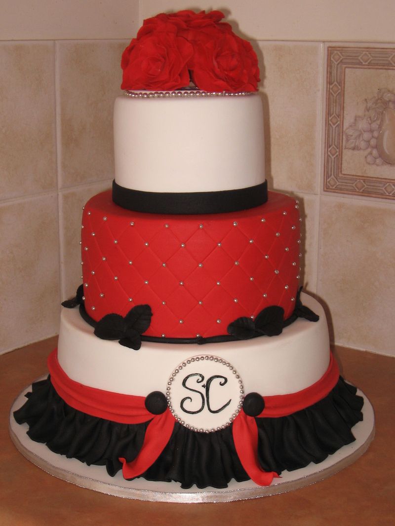 Красные свадебные торты - a1138