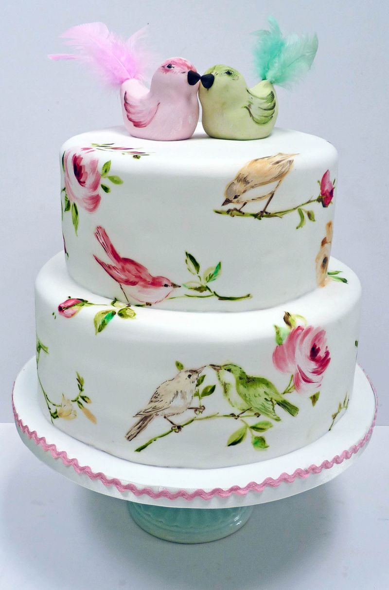 Свадебные торты с голубями - a1001