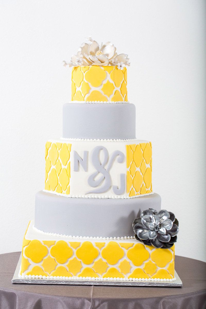 Желтые свадебные торты - a1004