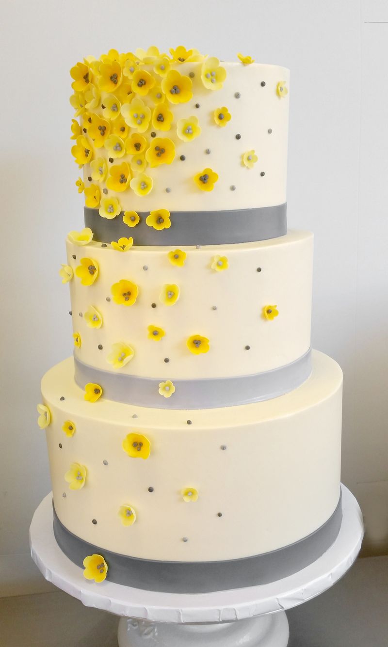 Желтые свадебные торты - a1007