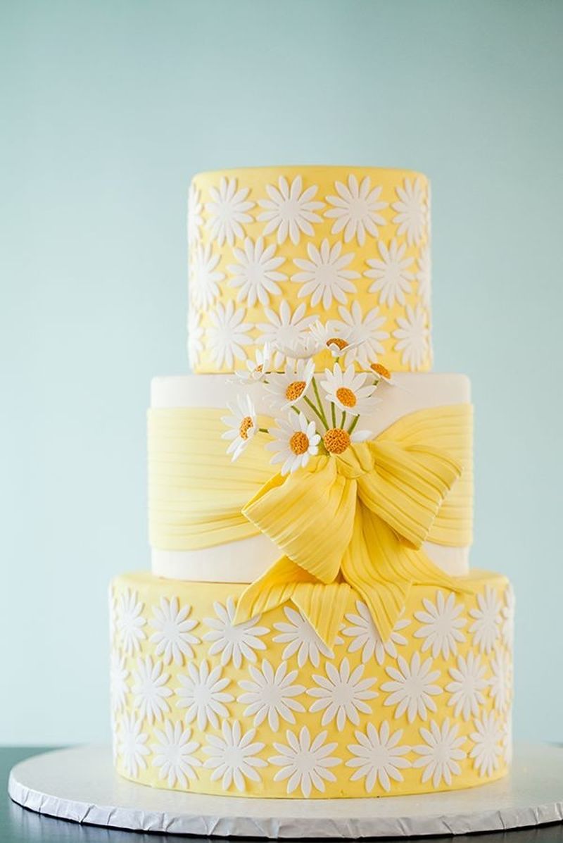 Желтые свадебные торты - a1008