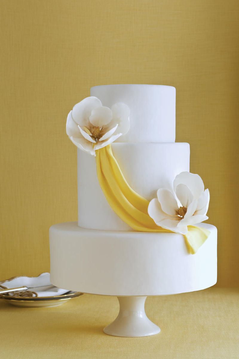 Желтые свадебные торты - a1013