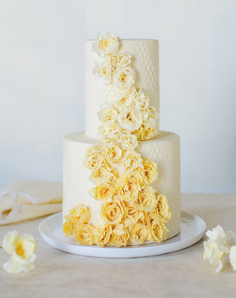 Желтые свадебные торты - a1014