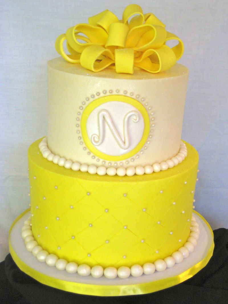 Желтые свадебные торты - a1015